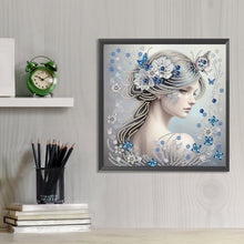 Charger l&#39;image dans la galerie, Butterfly Girl-Spécial Partiel Diamond Painting-30x30cm
