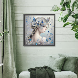 Butterfly Girl-Spécial Partiel Diamond Painting-30x30cm