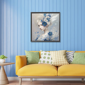 Butterfly Girl-Spécial Partiel Diamond Painting-30x30cm
