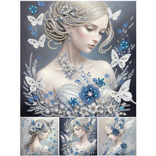 Charger l&#39;image dans la galerie, Butterfly Girl-Spécial Partiel Diamond Painting-30x30cm
