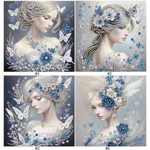 Butterfly Girl-Spécial Partiel Diamond Painting-30x30cm