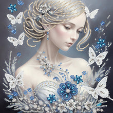 Charger l&#39;image dans la galerie, Butterfly Girl-Spécial Partiel Diamond Painting-30x30cm
