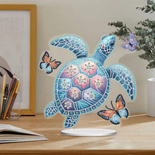 Charger l&#39;image dans la galerie, Tortue de mer-Ornement de bureau en diamant acrylique à forage simple face
