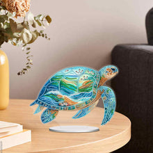 Charger l&#39;image dans la galerie, Tortue de mer-Ornement de bureau en diamant acrylique à forage simple face
