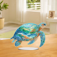 Charger l&#39;image dans la galerie, Tortue de mer-Ornement de bureau en diamant acrylique à forage simple face
