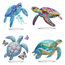 Charger l&#39;image dans la galerie, Tortue de mer-Ornement de bureau en diamant acrylique à forage simple face
