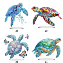 Charger l&#39;image dans la galerie, Tortue de mer-Ornement de bureau en diamant acrylique à forage simple face
