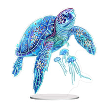 Charger l&#39;image dans la galerie, Tortue de mer-Ornement de bureau en diamant acrylique à forage simple face
