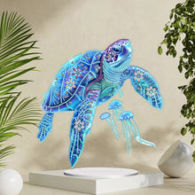 Charger l&#39;image dans la galerie, Tortue de mer-Ornement de bureau en diamant acrylique à forage simple face

