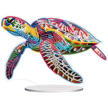 Charger l&#39;image dans la galerie, Tortue de mer-Ornement de bureau en diamant acrylique à forage simple face

