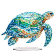 Charger l&#39;image dans la galerie, Tortue de mer-Ornement de bureau en diamant acrylique à forage simple face
