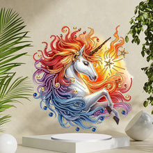 Charger l&#39;image dans la galerie, Unicorn-Ornement de bureau en diamant acrylique à forage simple face
