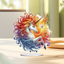 Charger l&#39;image dans la galerie, Unicorn-Ornement de bureau en diamant acrylique à forage simple face
