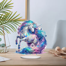 Charger l&#39;image dans la galerie, Unicorn-Ornement de bureau en diamant acrylique à forage simple face
