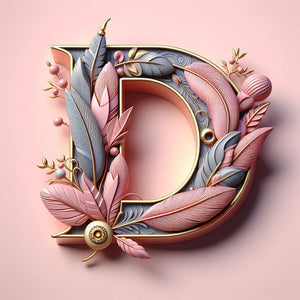 Lettre de plume-Peinture diamant ronde complète-30x30cm