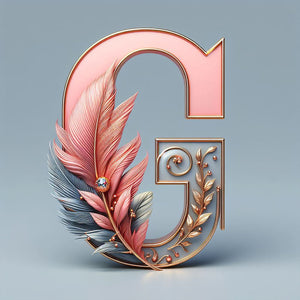 Lettre de plume-Peinture diamant ronde complète-30x30cm