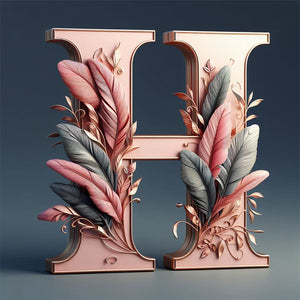 Lettre de plume-Peinture diamant ronde complète-30x30cm