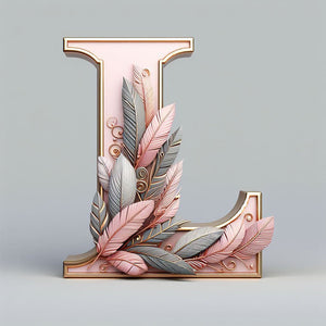 Lettre de plume-Peinture diamant ronde complète-30x30cm