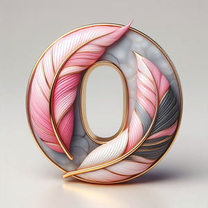 Lettre de plume-Peinture diamant ronde complète-30x30cm