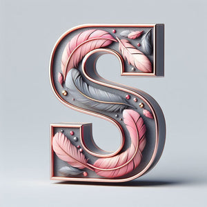 Lettre de plume-Peinture diamant ronde complète-30x30cm
