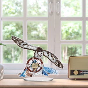 Fleur Aigle Colibri-Single Side Drill-Acrylic Diamond Desktop Ornement