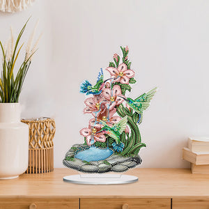 Fleur Aigle Colibri-Single Side Drill-Acrylic Diamond Desktop Ornement