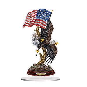 Fleur Aigle Colibri-Single Side Drill-Acrylic Diamond Desktop Ornement