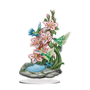 Fleur Aigle Colibri-Single Side Drill-Acrylic Diamond Desktop Ornement