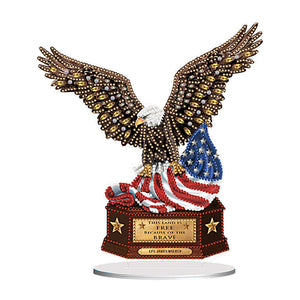 Fleur Aigle Colibri-Single Side Drill-Acrylic Diamond Desktop Ornement