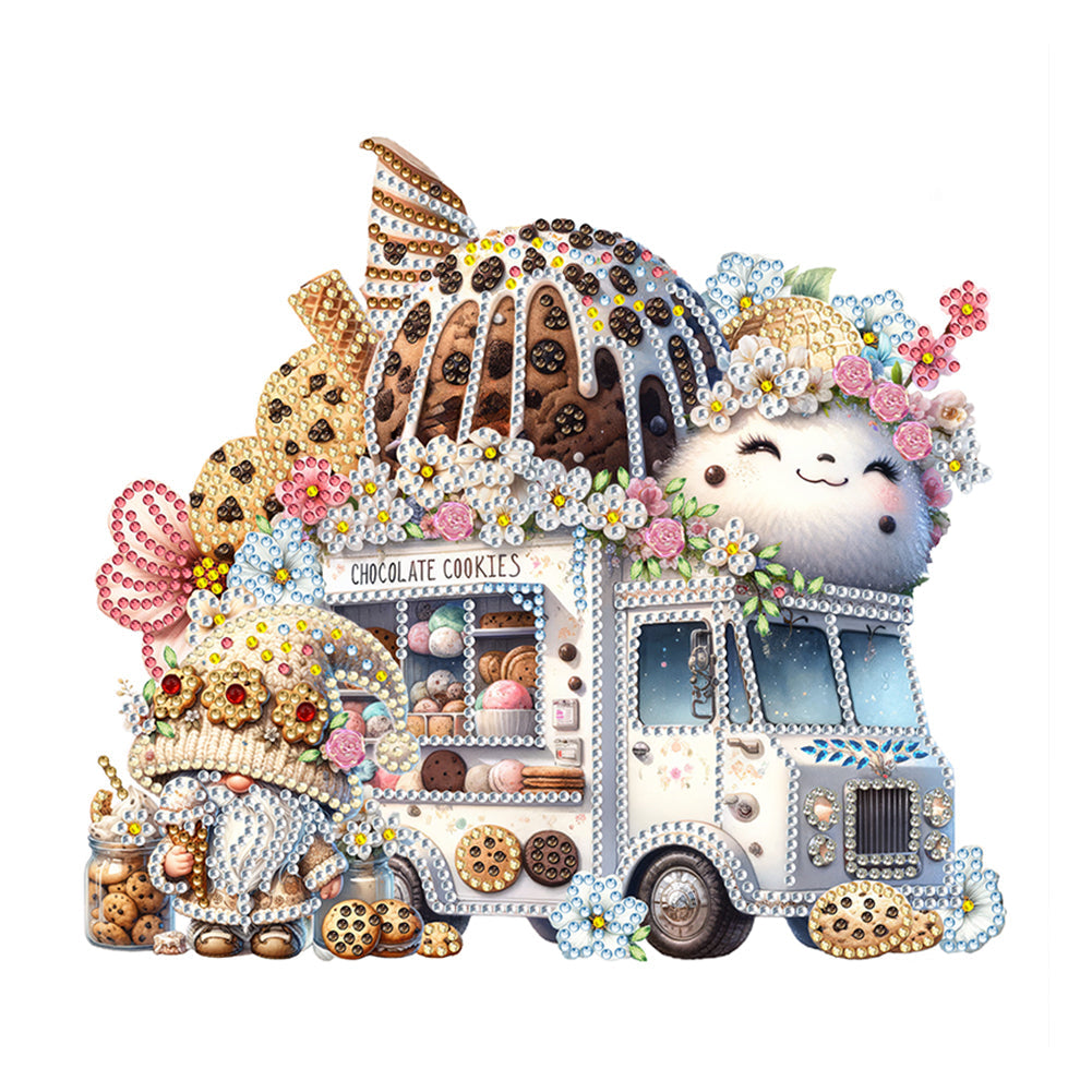 Camion de crème glacée gobelin - Spécial partiel Diamond Painting-30x30cm