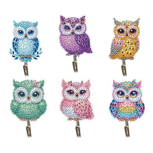 6Pcs/Set Animal-Crochets muraux artisanaux en diamant