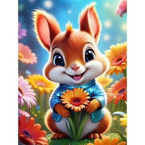 Animal/Fleurs- Round Diamond Painting-30x40cm