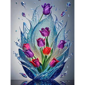 Animal/Fleurs- Round Diamond Painting-30x40cm