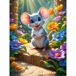 Animal/Fleurs- Round Diamond Painting-30x40cm