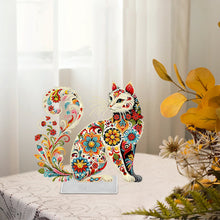 Charger l&#39;image dans la galerie, Chat/Chien-Ornement de bureau en acrylique avec diamant et perçage d&#39;un seul côté
