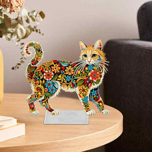 Charger l&#39;image dans la galerie, Chat/Chien-Ornement de bureau en acrylique avec diamant et perçage d&#39;un seul côté
