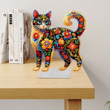 Charger l&#39;image dans la galerie, Chat/Chien-Ornement de bureau en acrylique avec diamant et perçage d&#39;un seul côté

