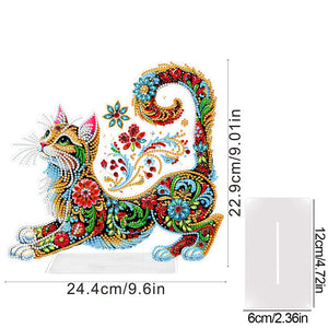 Chat/Chien-Ornement de bureau en acrylique avec diamant et perçage d'un seul côté