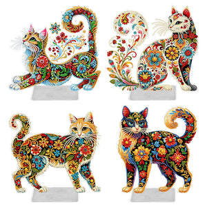 Chat/Chien-Ornement de bureau en acrylique avec diamant et perçage d'un seul côté