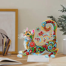 Charger l&#39;image dans la galerie, Chat/Chien-Ornement de bureau en acrylique avec diamant et perçage d&#39;un seul côté
