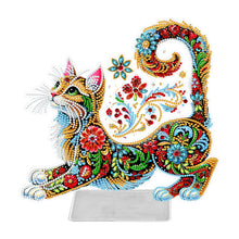 Charger l&#39;image dans la galerie, Chat/Chien-Ornement de bureau en acrylique avec diamant et perçage d&#39;un seul côté
