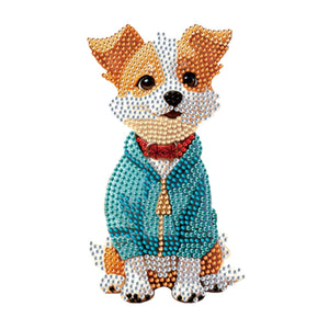 Chat/Chien-Ornement de bureau en acrylique avec diamant et perçage d'un seul côté