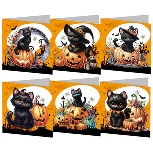 5/6Pcs/Set Halloween-Cartes de vœux au diamant