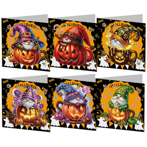 5/6Pcs/Set Halloween-Cartes de vœux au diamant