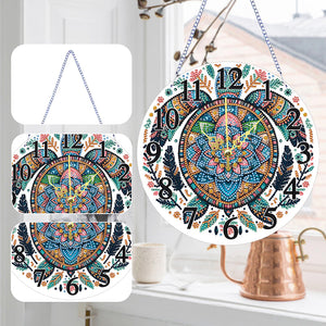 Animaux-Pendentif horloge en bois avec diamant