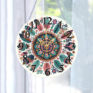 Animaux-Pendentif horloge en bois avec diamant