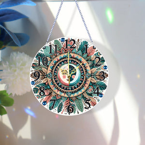 Animaux-Pendentif horloge en bois avec diamant
