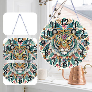 Animaux-Pendentif horloge en bois avec diamant