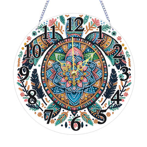 Animaux-Pendentif horloge en bois avec diamant