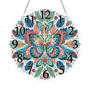 Animaux-Pendentif horloge en bois avec diamant